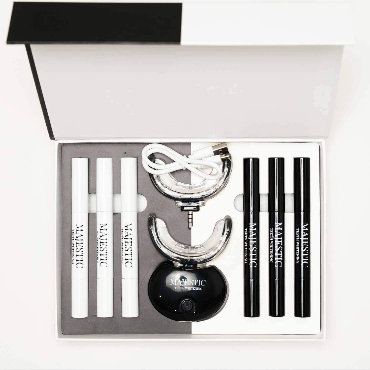 1-2 Person Use Home Whitening Kit Australia’s first ever 2 person use home whitening kit. This stunning luxurious kit was designed by a Japanese artist and uses the latest German mini led light device.