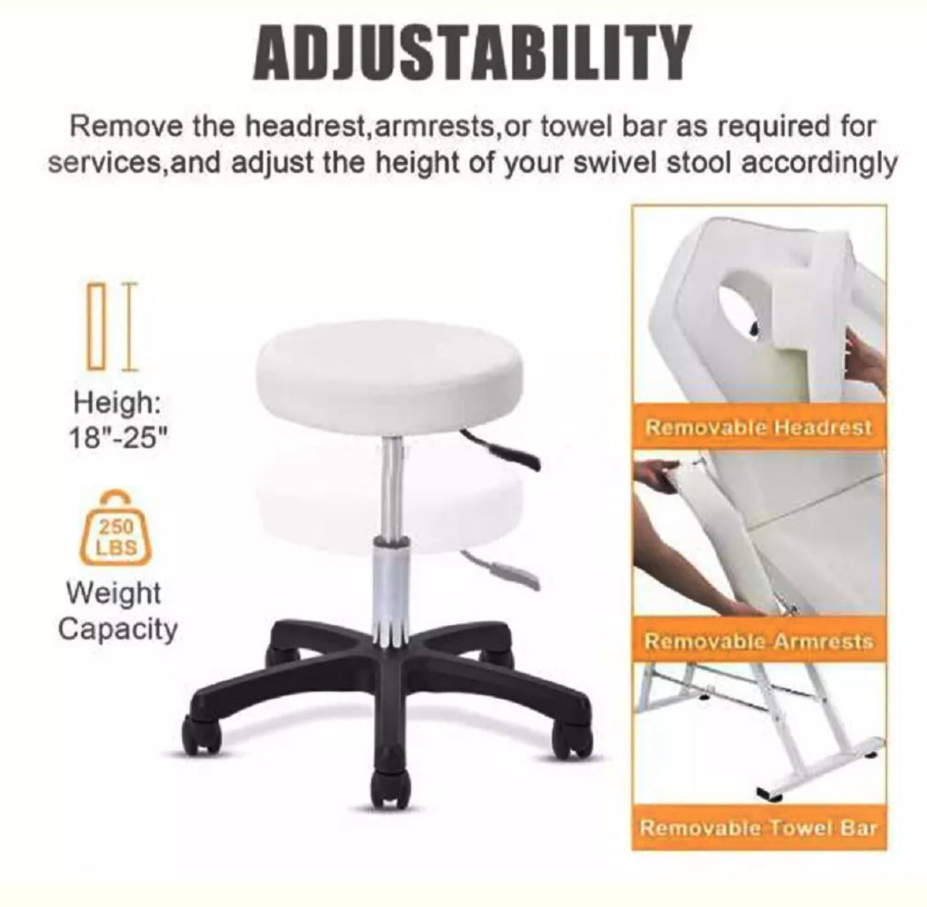 Beauty Salon Bed w/Stool